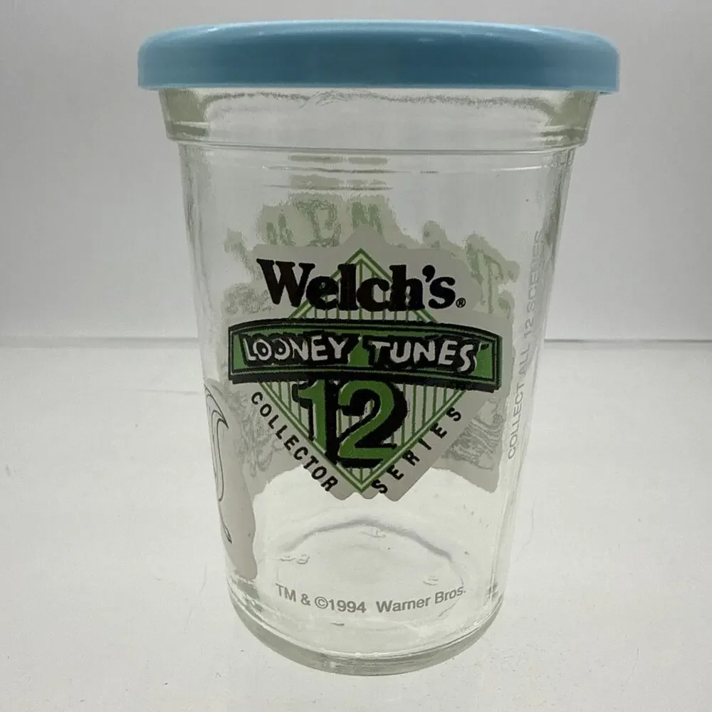 1994 Welchs Looney Tunes Collector Series 12 Jelly Glass That’s All Folks! W/Lid